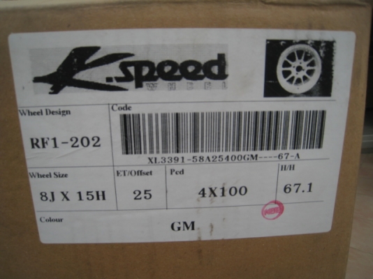 ขายล้อแม็กใหม่ Rays RF1 (K-Speed) 15"x 8" et25 4รู100 แถมจุ๊บRays และน๊อตRays ฟรี