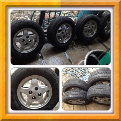 ขายแม็กเดิม Misubrishi ขอบ13 4รู100+ยาง ราคา 2,200 บ. ถูก**