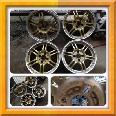 ขายแม็กมือ2 ขอบ15 สีทองขอบเงา 4รู100 ราคา 4,900 บาท ถูกๆๆ