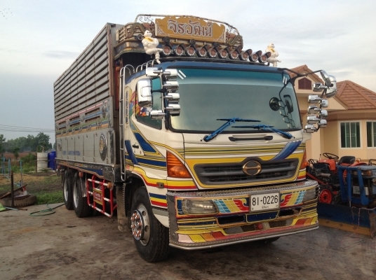 ขายรถสิบล้อพ่วงแม่ลูกดั้ม HINO MEGA 260 แรง สวยจัด ยางเรเดียนทั้งหมด