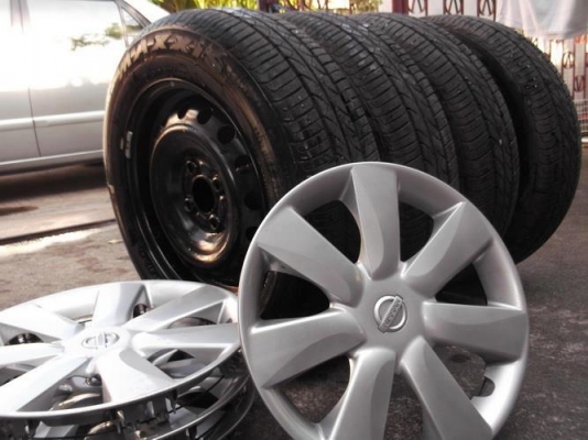 กะทะ14" 4รู100 ดุมกลางใหญ่มากของมาช + ยาง Maxxis 165/70/14 ปลายปี12