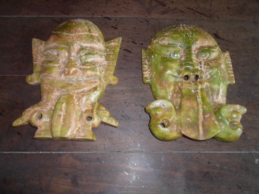 หยกมะนาว รูปหน้าชนเผ่า คู่ละ 9,000