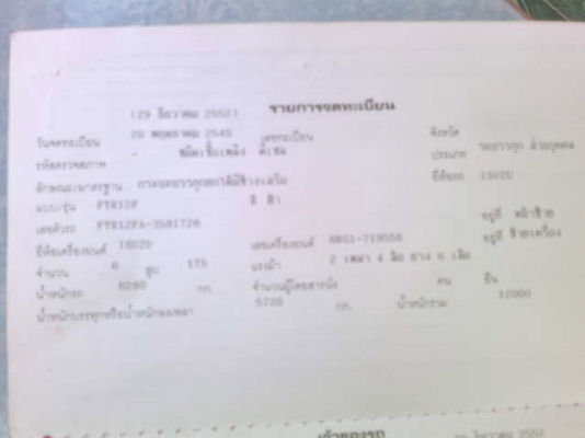 รถอิซูซุ 6 ล้อดั้ว FTR  175 แรงม้า  สนใจติดต่อ 081 - 6079515