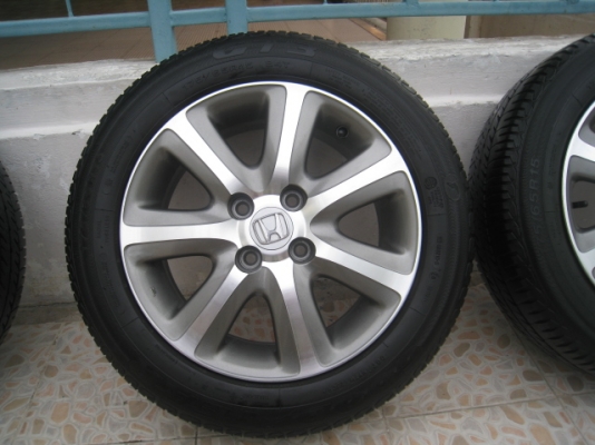 ขายล้อแม็ก Honda city 15"x6" et53 4รู100 +ยาง (081-3747940)