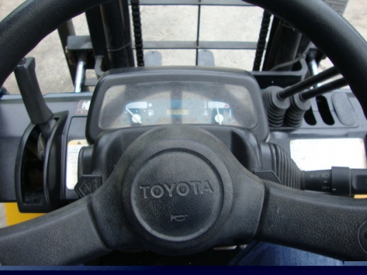 ขายรถโฟล์คลิฟท์  TOYOTA  7FG20  เครื่องยนต์เบนซิน+แก๊ส  เกียร์ธรรมดา  เสาสูง  4 เมตร  งา 1,070  มม. ยางตัน