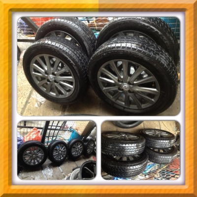 ขายแม็กเดิม15 Toyota New Vios 12ก้านรมดำ + ยางปี12 ราคา 11,300 บ.ถูก