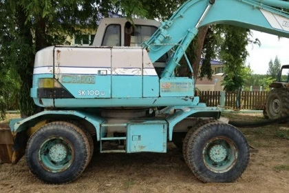 แบคโฮล้อยางKOBELCO SK100W 2เพลา มีลายหัวเจาะ(เก่านอก) แบคโฮล้อยางKOBELCO SK100W 2เพลา มีลายหัวเจาะ(เก่านอก)