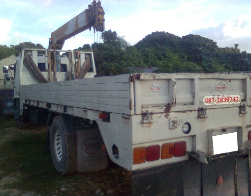 ขายรถบรรทุก 6 ล้อ ขนาดใหญ่ ติดเครน TADANO 5ตัน 4 ชัก ตัวรถ HINO MEGA