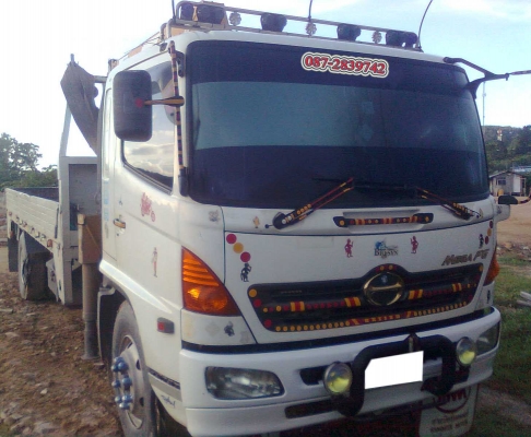 ขายรถบรรทุก 6 ล้อ ขนาดใหญ่ ติดเครน TADANO 5ตัน 4 ชัก ตัวรถ HINO MEGA