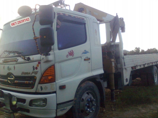 ขายรถบรรทุก 6 ล้อ ขนาดใหญ่ ติดเครน TADANO 5ตัน 4 ชัก ตัวรถ HINO MEGA