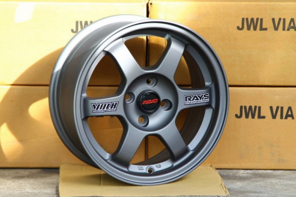 ล้อใหม่15" TE37 4รู100 กว้าง7 ออฟ38 สีเทากัลด้าน งานเหมือนแท้