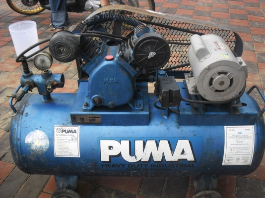 ขายปั๊มลมPUMA1/2Hp 2สูบถัง64ลิตรมอเตอร์มิสซูสีเดิมไม่รั่วไม่ซึม