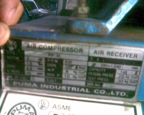 ปั้มลม 2 หัวพูม่า  150 ลิตร