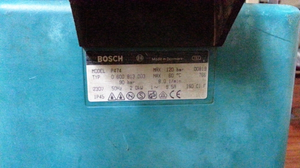 ขายเครื่องอัดฉีดยี่ห้อBOSCHรุ่นAHR900 ขนาดแรงดันสูง120bar(Made in Denmark)ขาย ตามสภาพครับ