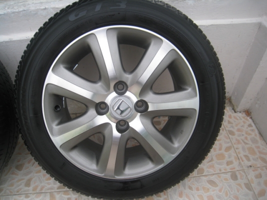 ขายล้อแม็ก Honda city 15"x6" et53 4รู100 +ยาง (081-3747940)
