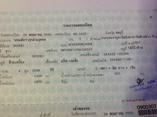 ขายรถซูซูกิ แครี่ปิคอัพ ปี 07 ตามสภาพ