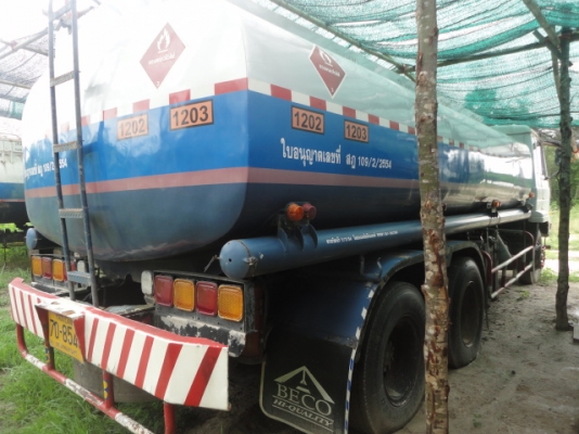 10 ล้อบรรทุกน้ำมัน NISSAN เครื่อง 190 แรง ถัง 16000 ลิตรโหลดล่าง