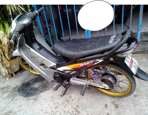 ขายมอไซค์  honda  wave 100  สีเทา -ดำ