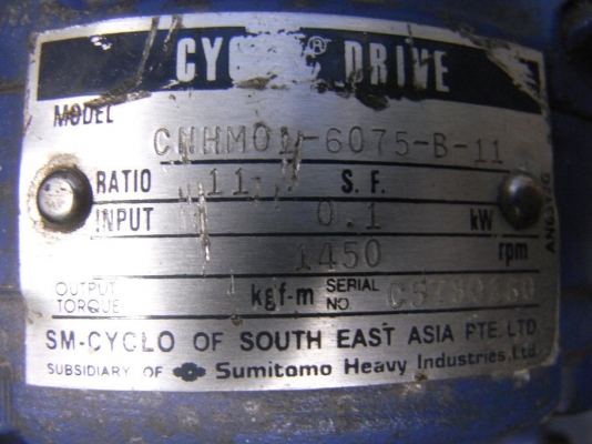 ขายมอเตอร์เกียร์ sumitomo 1/4 HP. มีคอยเบรคในตัว อัตราทด 11/1 สภาพสวยพร้อมใช้งาน