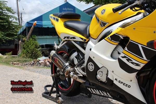 แม็กสิงห์บุรี//YAMAHA R6 600 CC ปี2001 สภาพหล่อ ท่อสูตร ARKAPOVIC อินวอย 115000 ด่วน