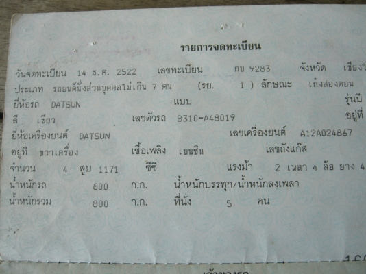 Datsun Sunny B310 ซิตี้บอย (Sunny 1979)