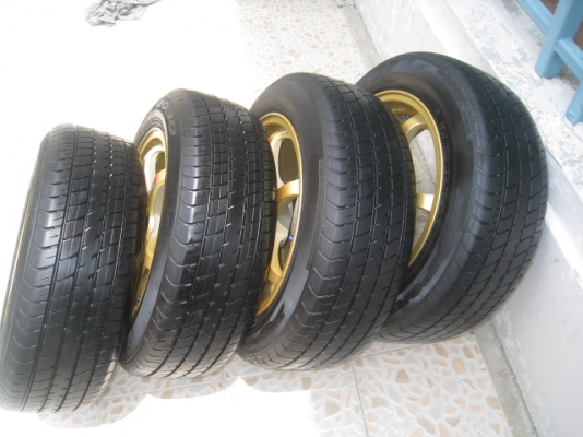 ขายล้อแม็กของใหม่ ssr type c rs 15"x6.5" 4รู100 et38 +ยางปี 12 (081-3747940)