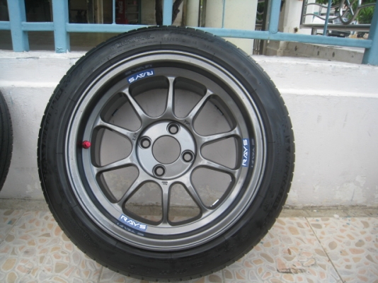 ขายล้อแม็กใหม่ Rays RF1 (k-speed) 15"x8" et25 4รู100+ ยาง พร้อมจุ๊ป rays (081-3747940)
