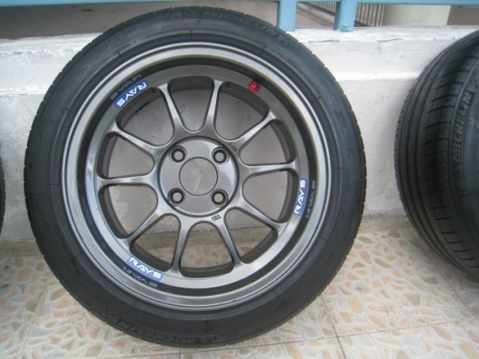 ขายล้อแม็กใหม่ Rays RF1 (k-speed) 15"x8" et25 4รู100+ ยาง พร้อมจุ๊ป rays (081-3747940)