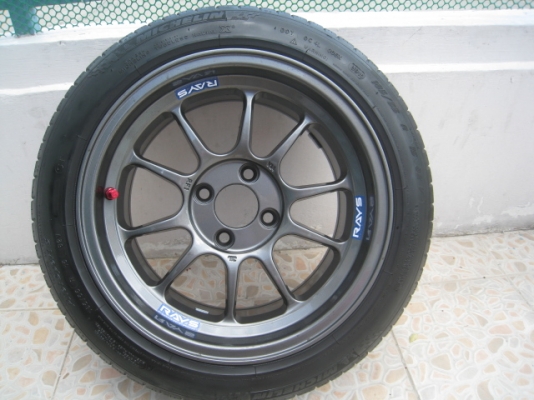ขายล้อแม็กใหม่ Rays RF1 (k-speed) 15"x8" et25 4รู100+ ยาง พร้อมจุ๊ป rays (081-3747940)