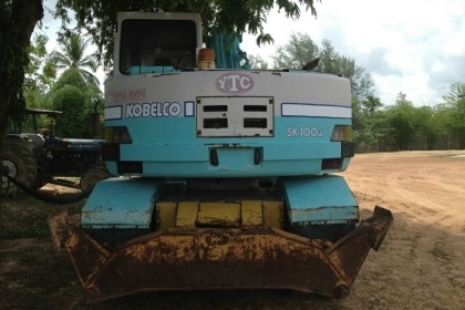 แบคโฮล้อยางKOBELCO SK100W 2เพลาเก่านอกพร้อมหัวเจาะ แบคโฮล้อยางKOBELCO SK100W 2เพลาเก่านอกพร้อมหัวเจาะ