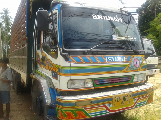 10 ล้อคอกสูง ISUZU ร็อกกี้ FVM12MY เครื่อง 6BG1 เสื้อส้ม 175 แรง