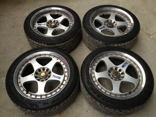 ล้อ NISMO แท้ ขอบ 17 ฝาครบ ไม่ซ่อม หน้า 8 ยาง 225/45/17หลัง 9 ยาง 235/45/17  ขาย  23500 call 0813122649  0875800722