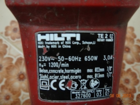 สว่านโรตารี่2ระบบHILTIรุ่นTE2 สภาพดี ราคาถูำกๆ สว่านโรตารี่2ระบบHILTIรุ่นTE2 สภาพดี ราคาถูำกๆ