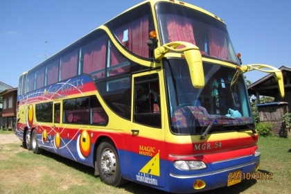 ขายรถทัวร์ 8ล้อ 2 ชั้น หรือแลกรถพ่วงดั้ม (แม่-ลูก)