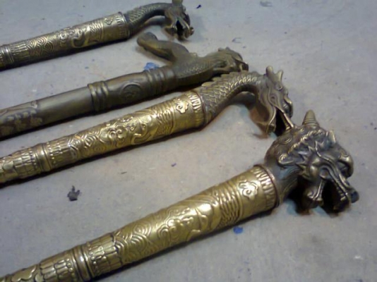 ไม้เท้า ทองเหลืองเก่า