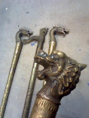 ไม้เท้า ทองเหลืองเก่า