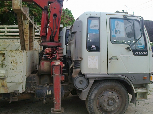 6ล้อHINO FF3H 195แรงติดเครนUNIC 5 ตัน5ปลอก รถมือเดียวออกห้างแท้...ไมล์ยังใช้ได้36xxxxกม.