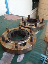 อแดปเตอร์เหล็ก 5รู114.3ออก-6รู139.7 โตโยต้า 1 นิ้ว 1คู่ไม่มีน็อต มีบ่า106มม.