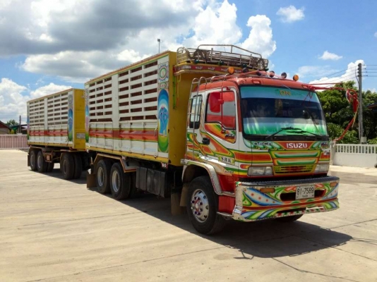 ขายรถพ่วงแม่-ลูกดัมพ์ ISUZU DECA 320 ปี 2550 ลูกพ่วงดัมพ์ 3 คานแท้กระเหล็กคอกเสมอหัว ราคา 2900000