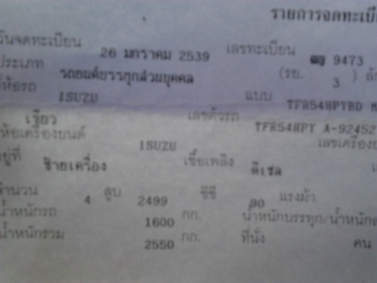 ***ขายแล้วครับขอบคุณ Truck2hand ขาย ขาย กระบะแค็ป มังกรทอง 2.5"แป๊ะยิ้ม"แท้ ปี39/96 เครื่องเดิม4JA 2.5มังกรทอง แห้งจริง ประหยัดสุดไม่มีไอ ช่วงล่างแน่นคัสซีดีเดิมไม่ผุไม่ดาม สีสวย(เก็บมา) กระบะไม่ผุ โหลดมานิดๆ ยางดี4เส้น หัวบางภายในสวย แอร์เย็น พ