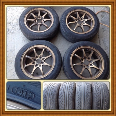 ขายแม็กมือ2 CE28 ขอบ15 4รู100/114 + ยางปี12 ราคา 10,900 บาทถูก