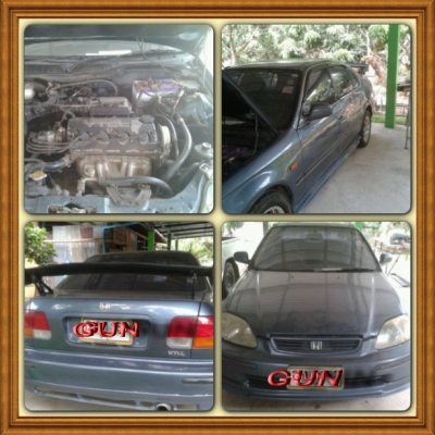 HONDA CIVIC ตาโต เครื่องหัวฉีด VTEC สภาพเครื่องแน่นๆ รถดีไม่มีปัญหา สภาพแต่งสเกิร์ตรอบคัน สปอยเลอร์  สีน้ำเงินปี 39 ราคา 55,000.-