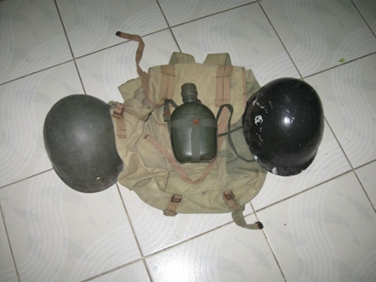 หมวก รองใน+เป้ทหาร(ชุด3)