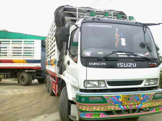 ขายรถพ่วง 22 ล้อ 2 เพลา แม-ลูก สวยๆ กระบะเหล็กคอกเกษตรดั้ม ISUZU FXZ DECA 320 ยูโรทู ปี.51 รถสวย ราคาย้อมๆ สนใจโทร