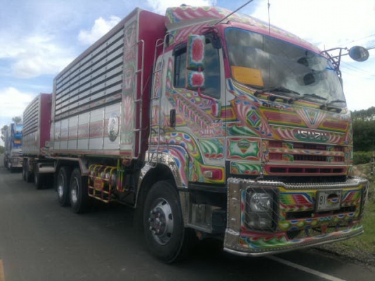 ขายรถพ่วง 22 ล้อ 2 เพลา แม-ลุก กระบะมิเนียมคอกเกษตรดั้ม ISUZU FXZ-360 ปี.53 รถสวยมากๆ สนใจโทร มี 2 พ่วง รีบจองด่วน