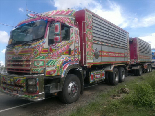 ขายรถพ่วง 22 ล้อ 2 เพลา แม-ลุก กระบะมิเนียมคอกเกษตรดั้ม ISUZU FXZ-360 ปี.53 รถสวยมากๆ สนใจโทร มี 2 พ่วง รีบจองด่วน