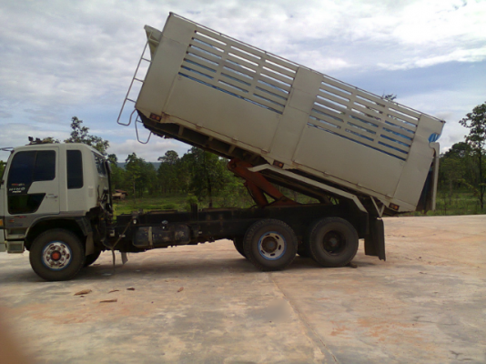 ขายดาว์นรถบรรทุกสิบล้อดั๊มพ์ HINO 3M NLD กระจกไฟฟ้า เครื่องเดิม เกียร์เดิม ดั๊มพ์โคราช พร้อมระบบลากพ่วง