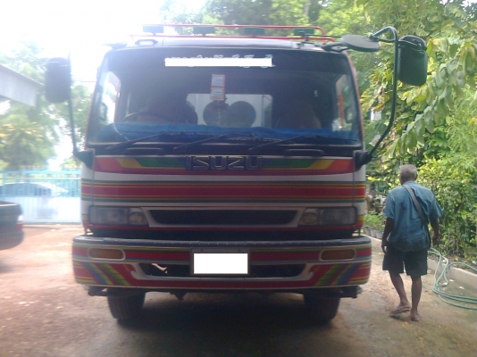 10 ล้อ ISUZU 2 เพลา 195 เทอรโบอินเตอร์ เทเลอร์บรรทุกรถเกี่ยว