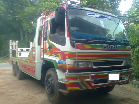 10 ล้อ ISUZU 2 เพลา 195 เทอรโบอินเตอร์ เทเลอร์บรรทุกรถเกี่ยว