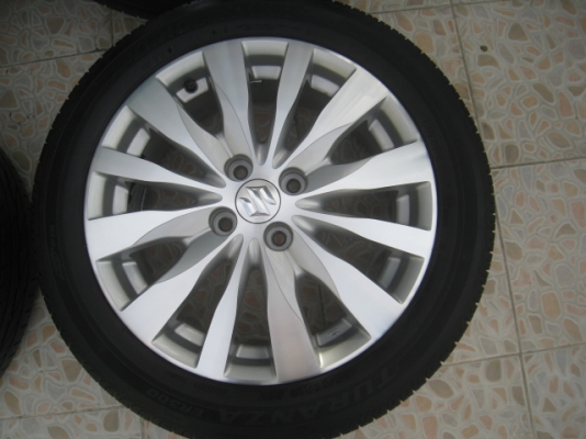 ขายล้อแม็ก Suzuki swift 16"x6" et45 4รู100 +ยางปี12  (081-3747940)